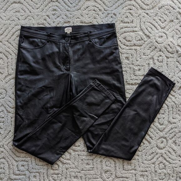 Aritzia WILFRED low rise leather pants size 10 @O - Picture 2 of 12